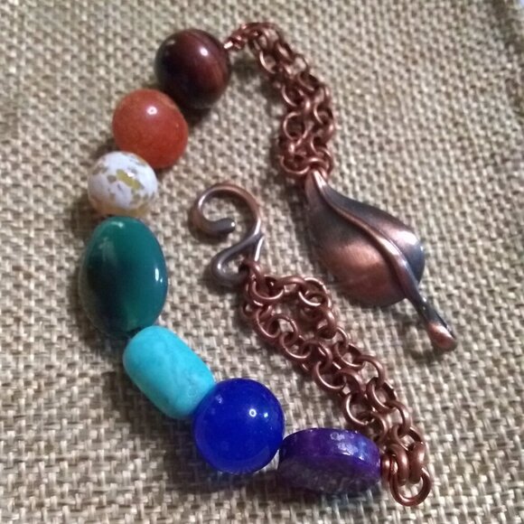 7 Chakra Bracelet | Semi-Precious Stones | OOAK Handmade Spiritual Jewelry - Picture 4 of 11